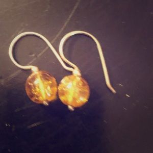 Amber bead earrings